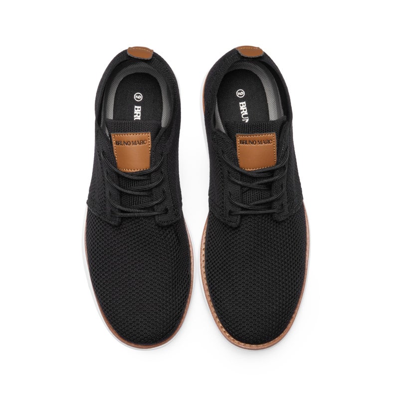 Bruno Marc Men's KnitFlex Breeze Mesh Sneakers Oxfords Lace-Up Lightweight Casual Walking Shoes,Size 12,Black,GRAND-01 - Image 4